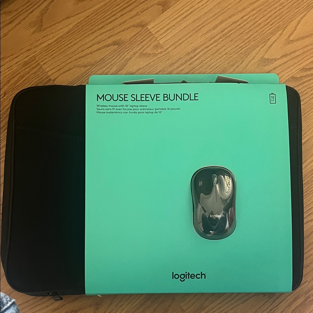 Logitech Black Mouse and Sleeve Set
